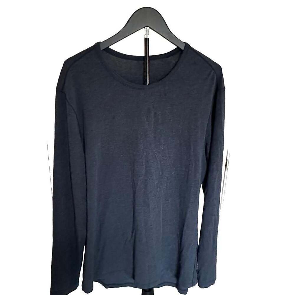 Lululemon Men's Large Long sleeve Crewneck T-Shirt Heather Blue athletic work
